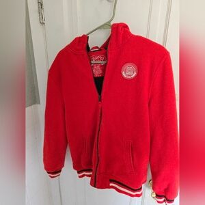 U.S 58 orange zip-up sweater